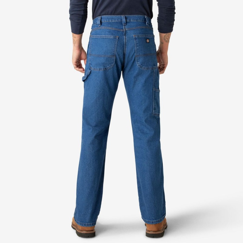 Blue Men's Dickies FLEX Relaxed Fit Carpenter Jeans | JOW251930