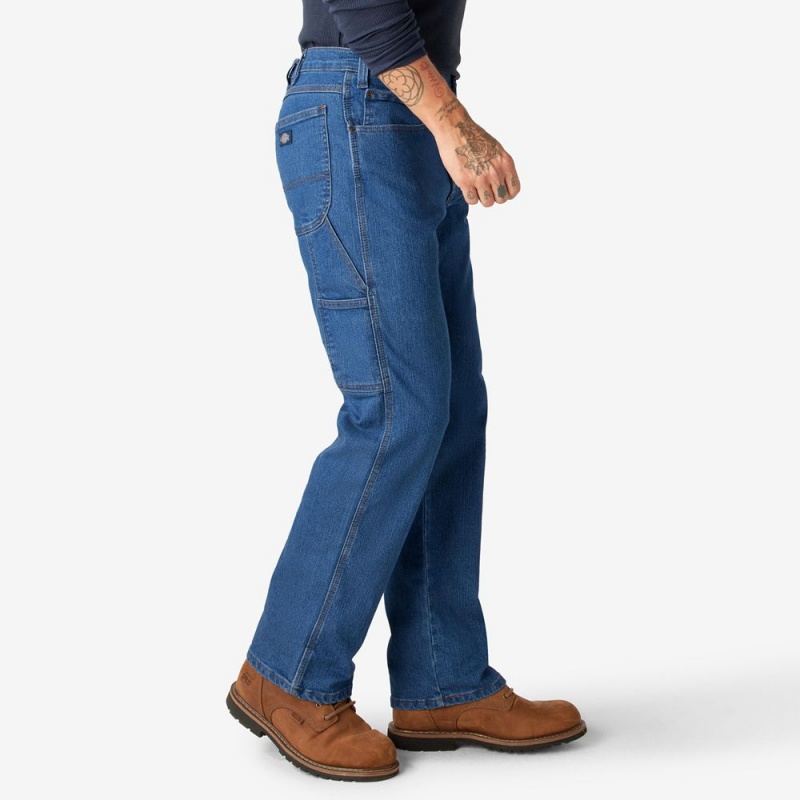 Blue Men's Dickies FLEX Relaxed Fit Carpenter Jeans | JOW251930