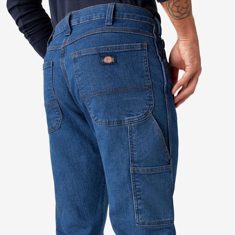 Blue Men's Dickies FLEX Relaxed Fit Carpenter Jeans | JOW251930