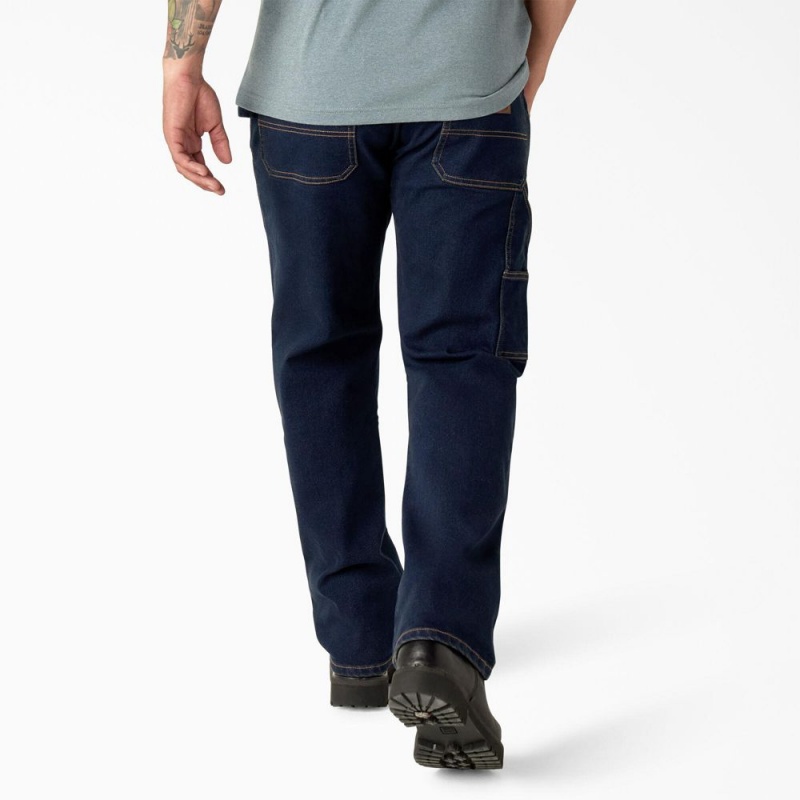 Blue Men's Dickies FLEX Relaxed Fit Carpenter Jeans | VJZ732964