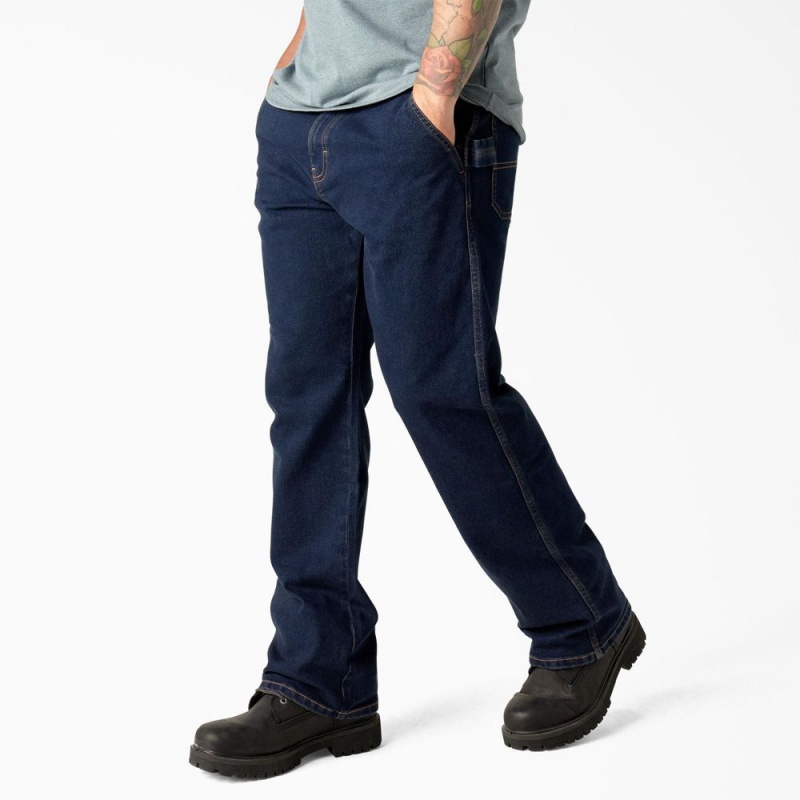 Blue Men's Dickies FLEX Relaxed Fit Carpenter Jeans | VJZ732964