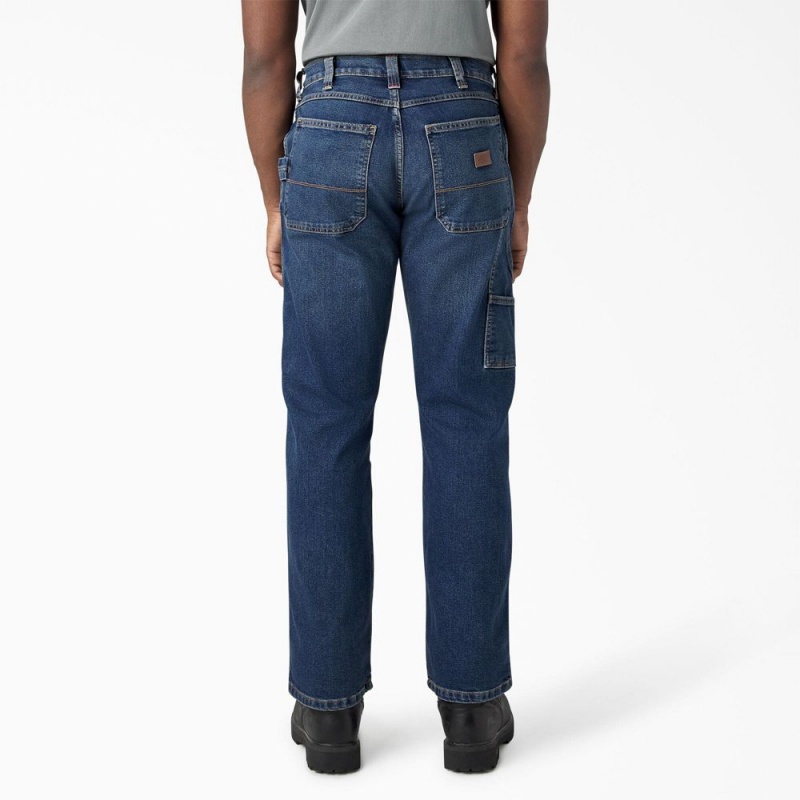 Blue Men's Dickies FLEX Relaxed Fit Carpenter Jeans | HGF436725