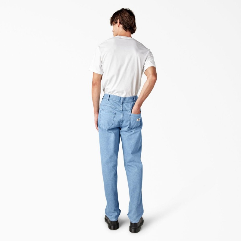 Blue Men's Dickies Houston Relaxed Fit Jeans | EDU698253