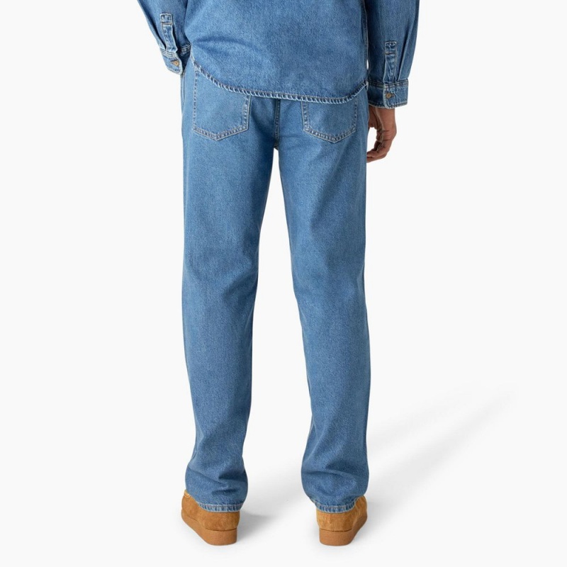 Blue Men's Dickies Houston Relaxed Fit Jeans | KBO761504