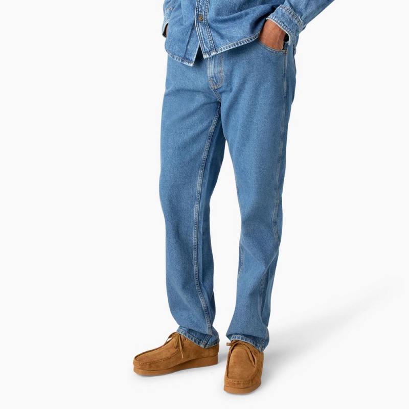 Blue Men's Dickies Houston Relaxed Fit Jeans | KBO761504