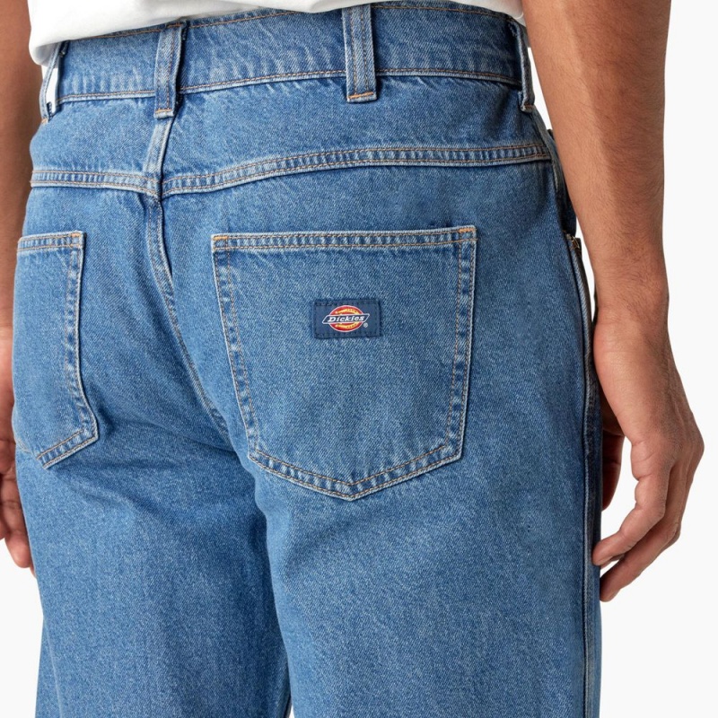 Blue Men's Dickies Houston Relaxed Fit Jeans | KBO761504