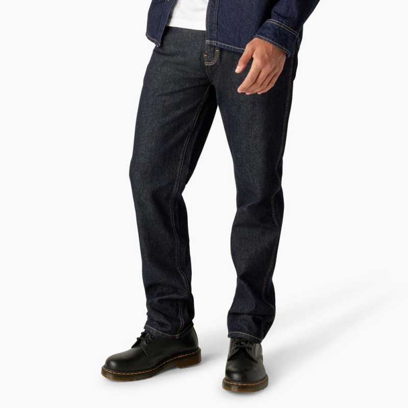 Blue Men's Dickies Houston Relaxed Fit Jeans | RHF162980