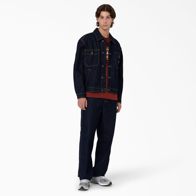 Blue Men's Dickies Madison Denim Jacket | FLC351069