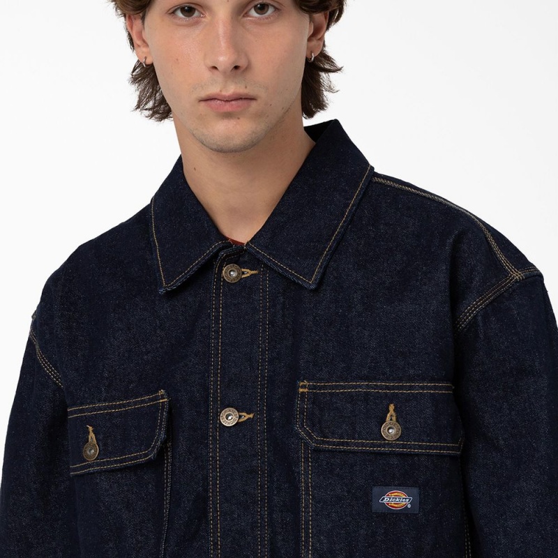 Blue Men's Dickies Madison Denim Jacket | FLC351069