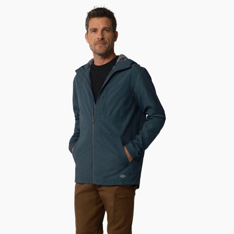 Blue Men's Dickies ProTect Cooling Hooded Ripstop Jacket | AXR072948