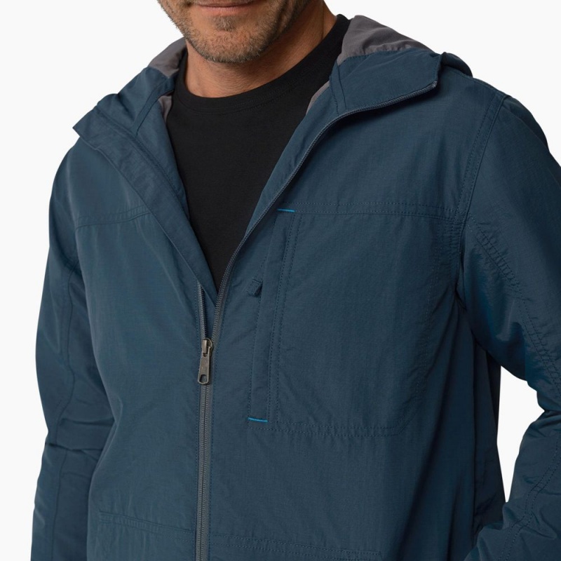 Blue Men's Dickies ProTect Cooling Hooded Ripstop Jacket | AXR072948