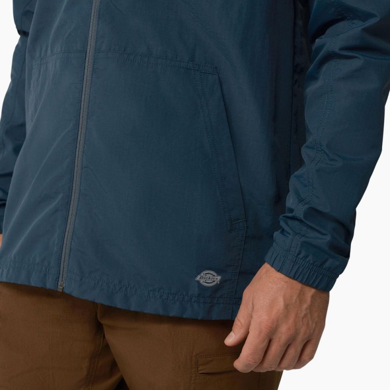 Blue Men's Dickies ProTect Cooling Hooded Ripstop Jacket | AXR072948