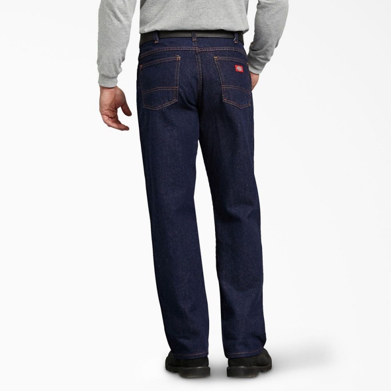 Blue Men's Dickies Regular Fit Jeans | EBO045289