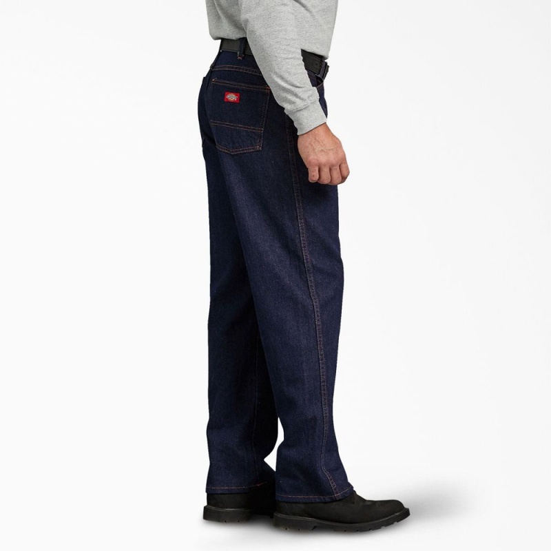 Blue Men's Dickies Regular Fit Jeans | EBO045289