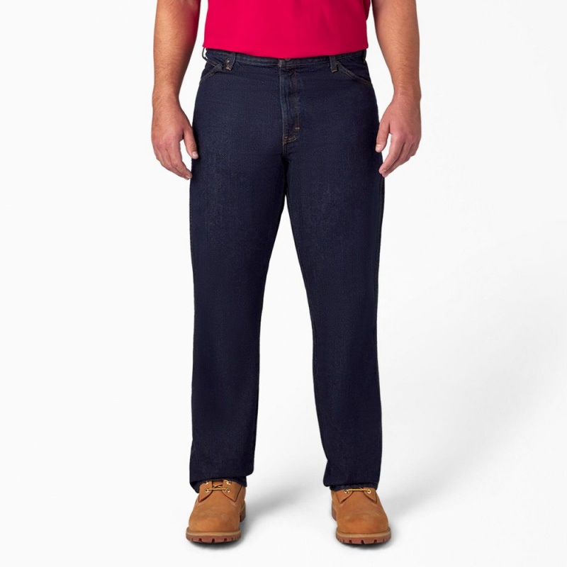 Blue Men's Dickies Regular Fit Jeans | EBO045289