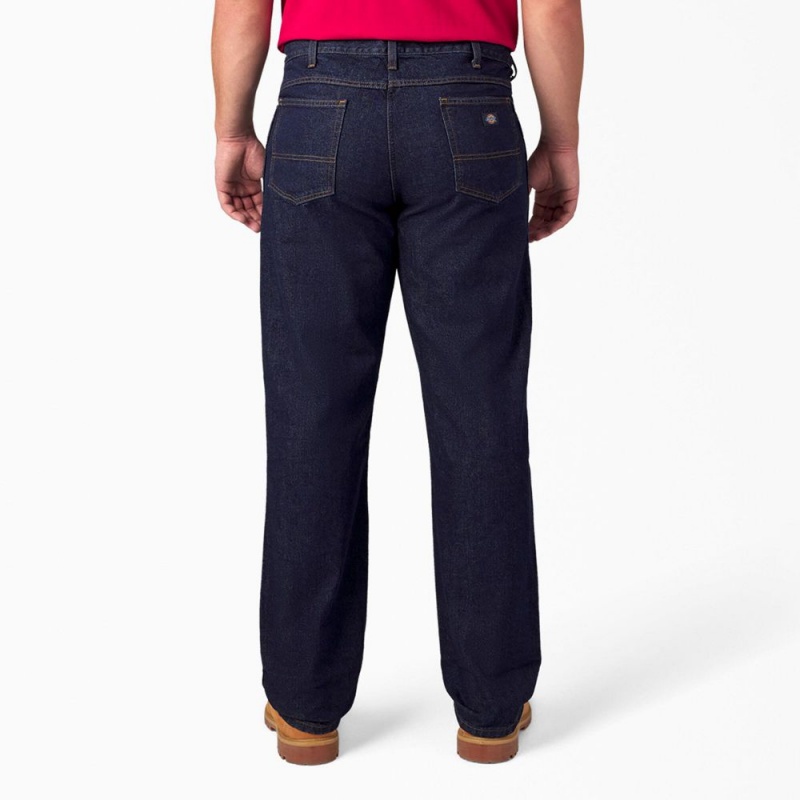 Blue Men's Dickies Regular Fit Jeans | EBO045289