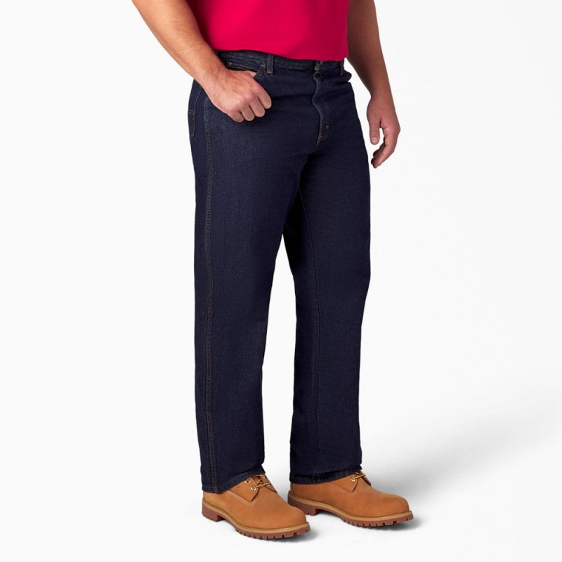 Blue Men's Dickies Regular Fit Jeans | EBO045289