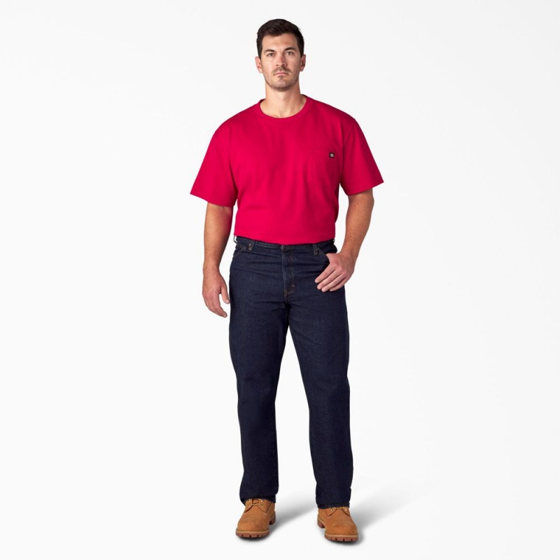 Blue Men's Dickies Regular Fit Jeans | EBO045289