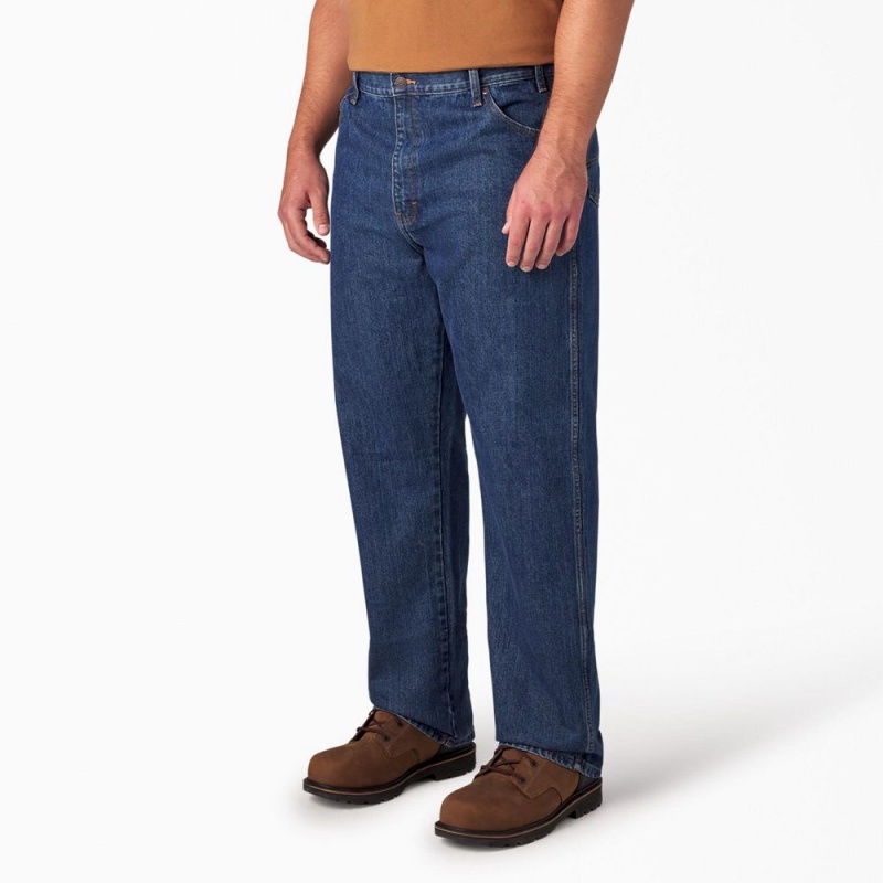 Blue Men's Dickies Regular Fit Jeans | HMP150236