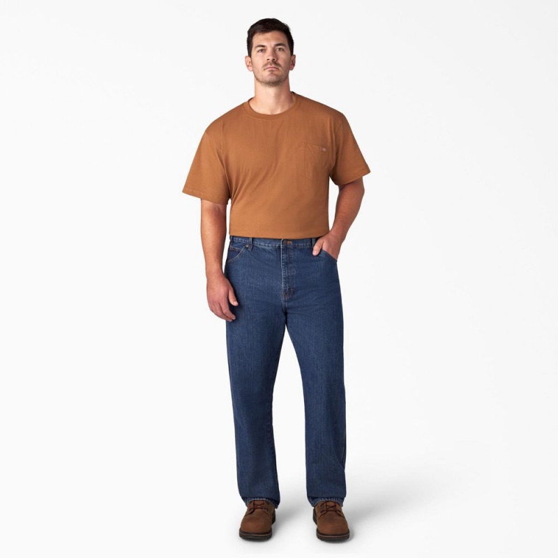 Blue Men's Dickies Regular Fit Jeans | HMP150236