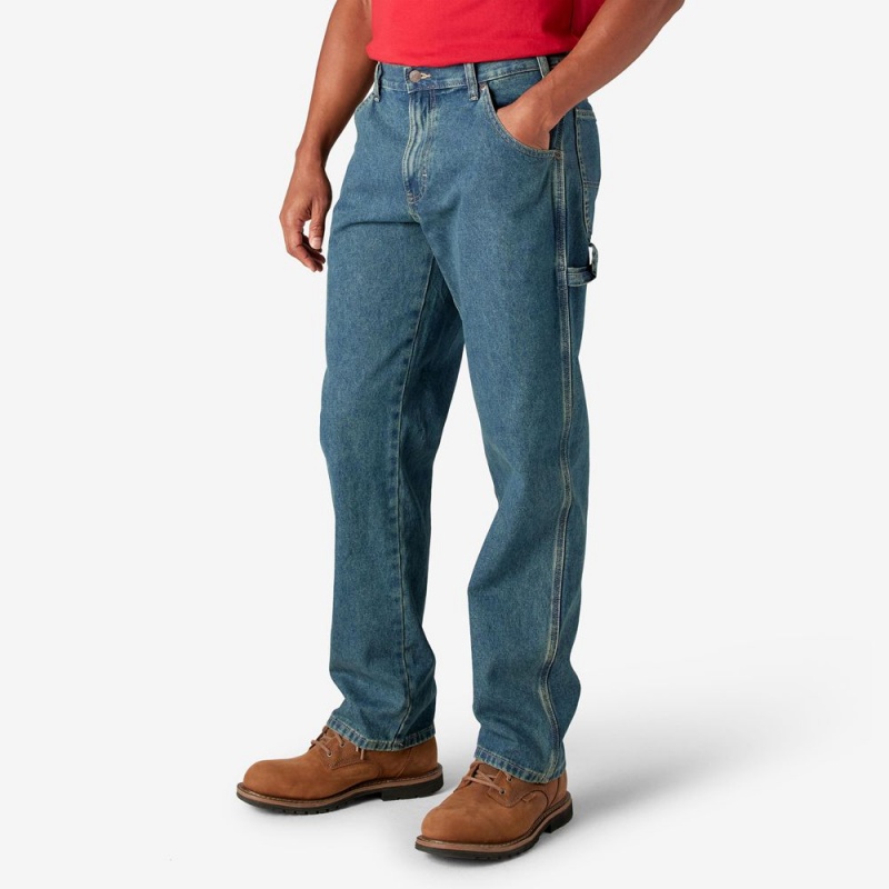 Blue Men's Dickies Relaxed Fit Carpenter Jeans | XBP720534