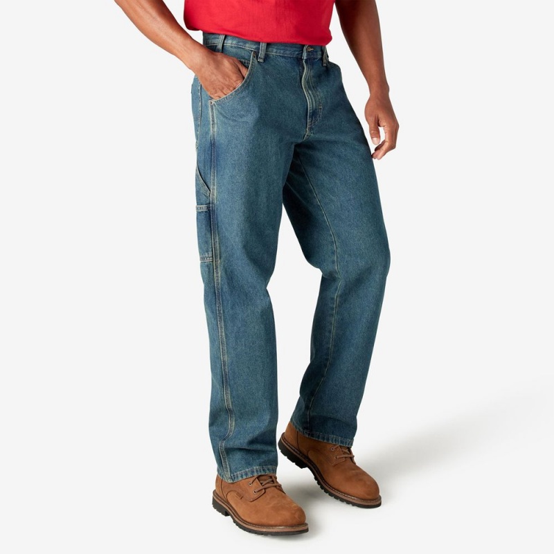 Blue Men's Dickies Relaxed Fit Carpenter Jeans | XBP720534