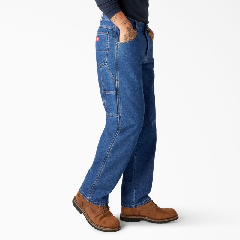 Blue Men's Dickies Relaxed Fit Carpenter Jeans | FHQ803451