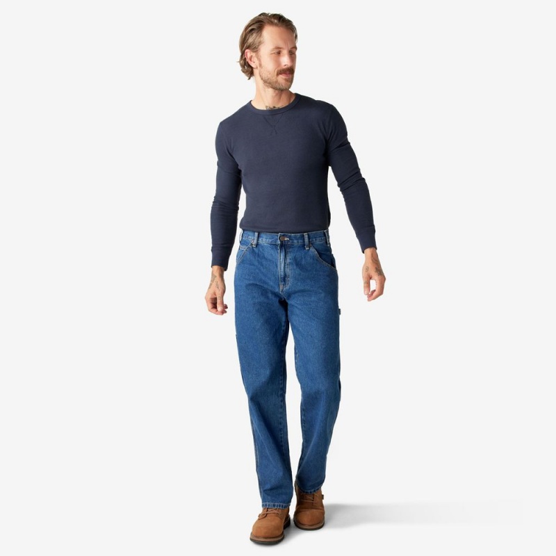 Blue Men's Dickies Relaxed Fit Carpenter Jeans | FHQ803451