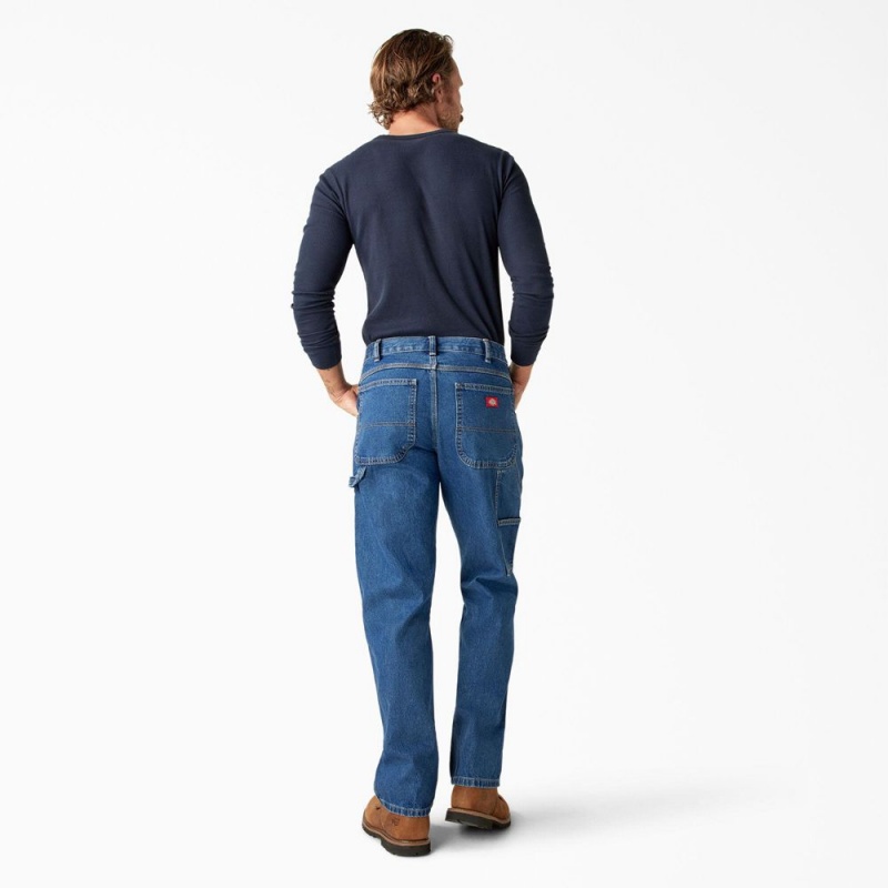 Blue Men's Dickies Relaxed Fit Carpenter Jeans | FHQ803451