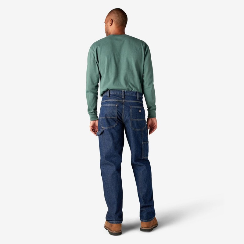 Blue Men's Dickies Relaxed Fit Heavyweight Carpenter Jeans | JOK107835