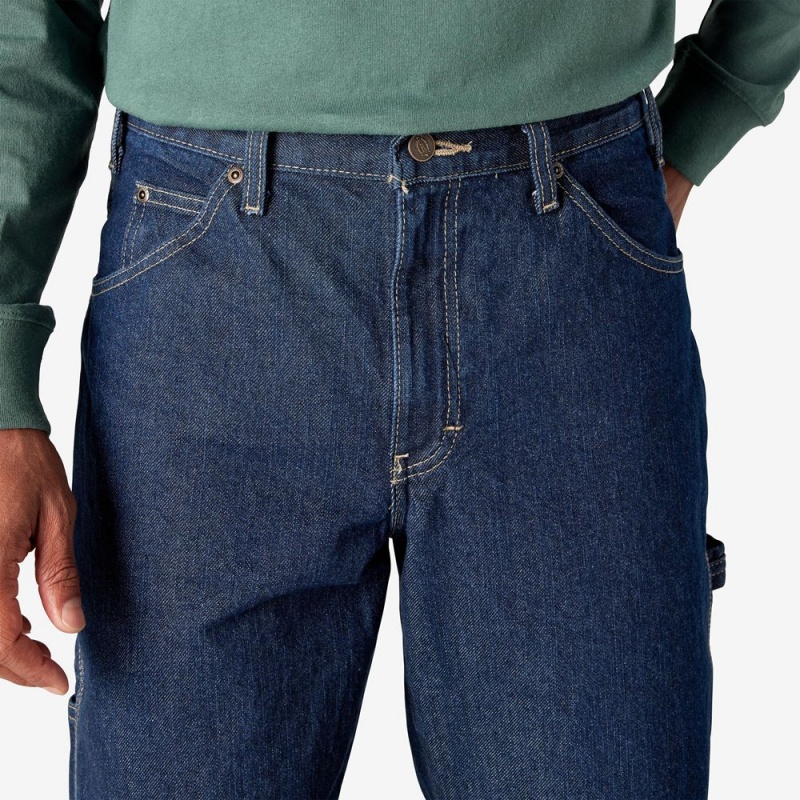 Blue Men's Dickies Relaxed Fit Heavyweight Carpenter Jeans | JOK107835