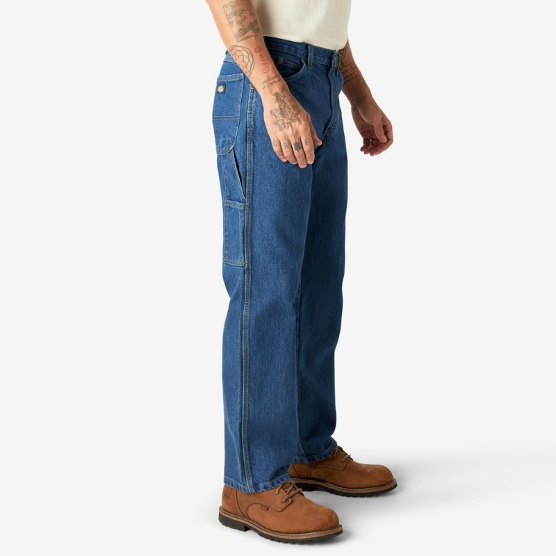 Blue Men's Dickies Relaxed Fit Heavyweight Carpenter Jeans | CSA847695