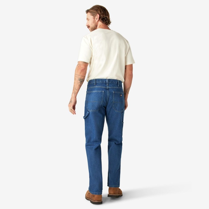 Blue Men's Dickies Relaxed Fit Heavyweight Carpenter Jeans | CSA847695