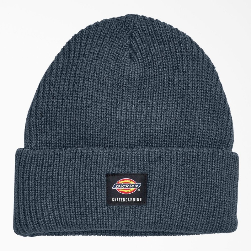 Blue Men\'s Dickies Skateboarding Cuffed Beanie | XJL675012