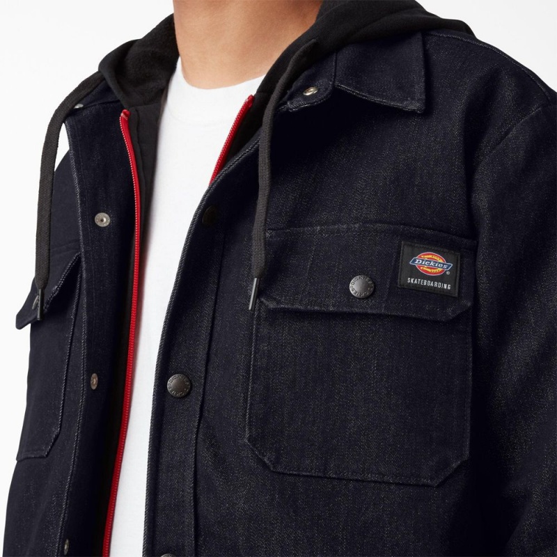 Blue Men's Dickies Skateboarding Denim Shirt Jacket | LSG512407