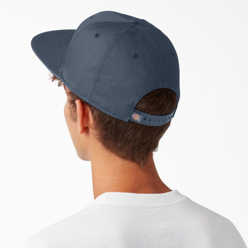 Blue Men's Dickies Skateboarding Flat Bill Cap | YXF950764