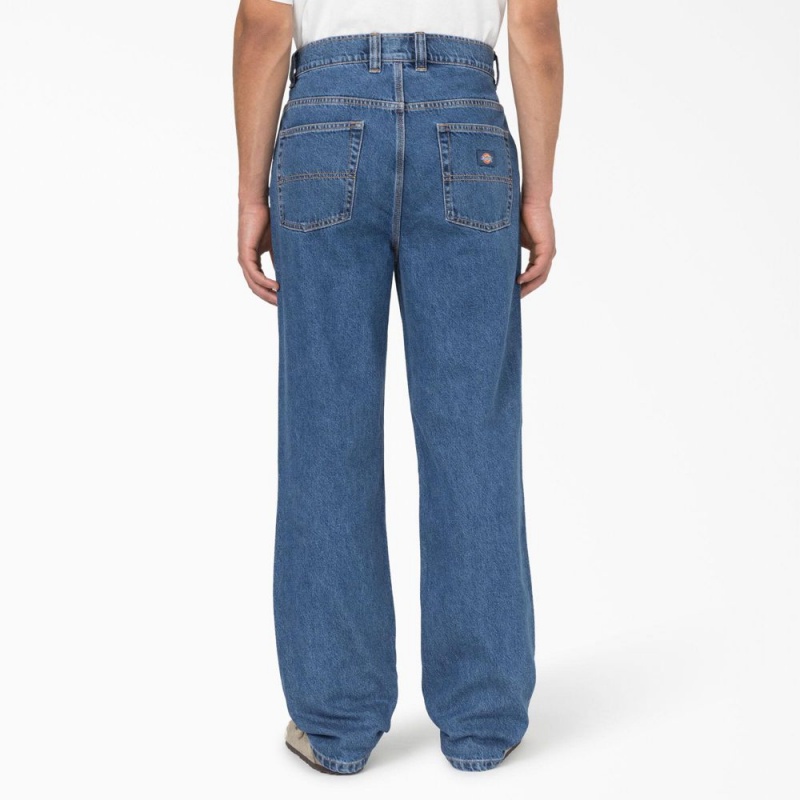 Blue Men's Dickies Thomasville Loose Fit Jeans | SXG460278