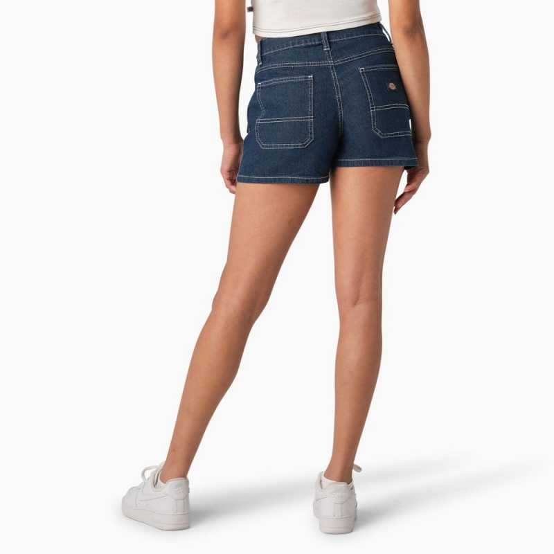 Blue Women's Dickies Carpenter Jean Shorts | SWJ159706