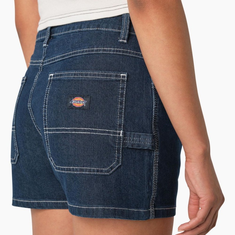 Blue Women's Dickies Carpenter Jean Shorts | SWJ159706