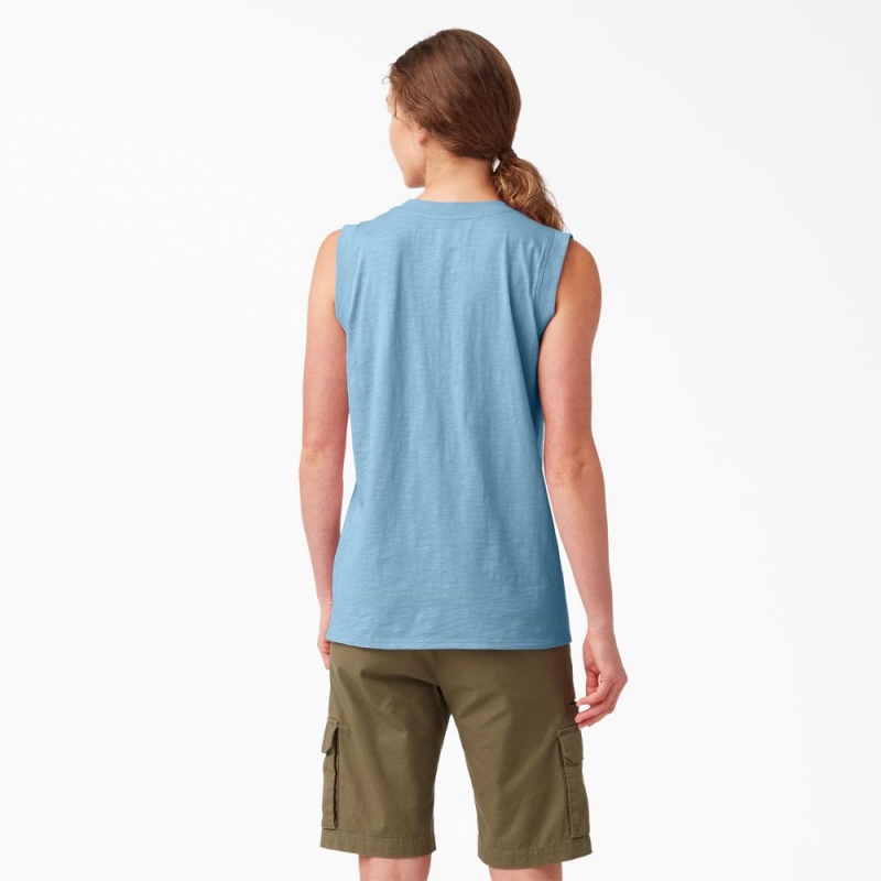 Blue Women's Dickies Classic Tank Top | BPA142089