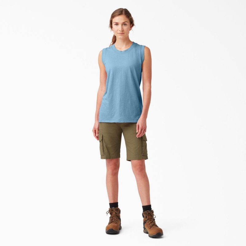 Blue Women's Dickies Classic Tank Top | BPA142089