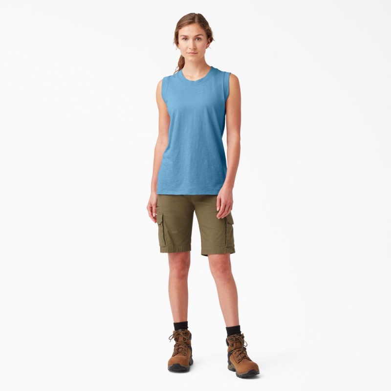 Blue Women's Dickies Classic Tank Top | LED037459