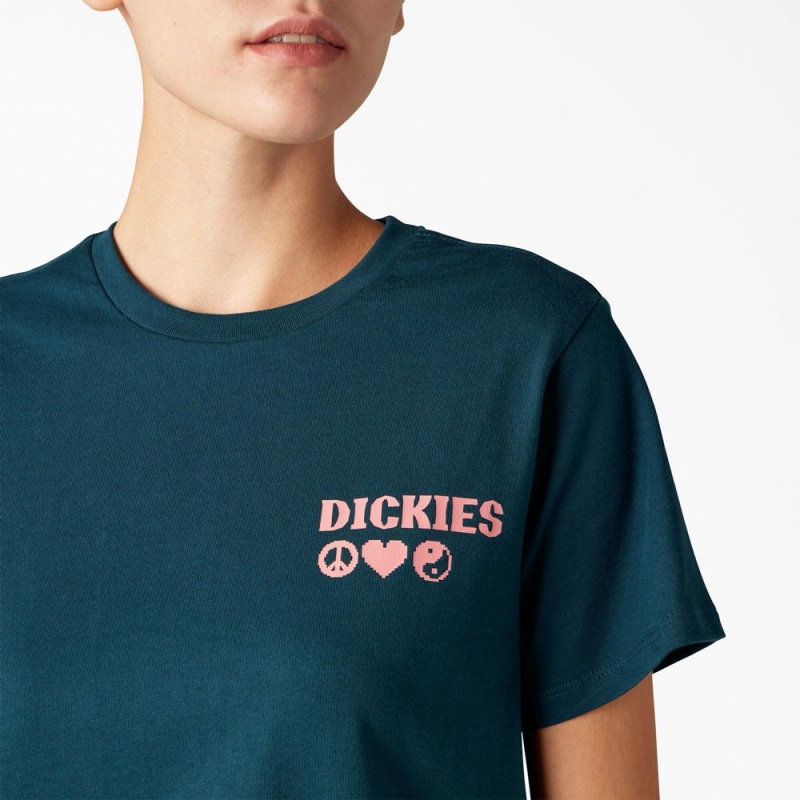 Blue Women's Dickies Graphic T-Shirt | GDS607853