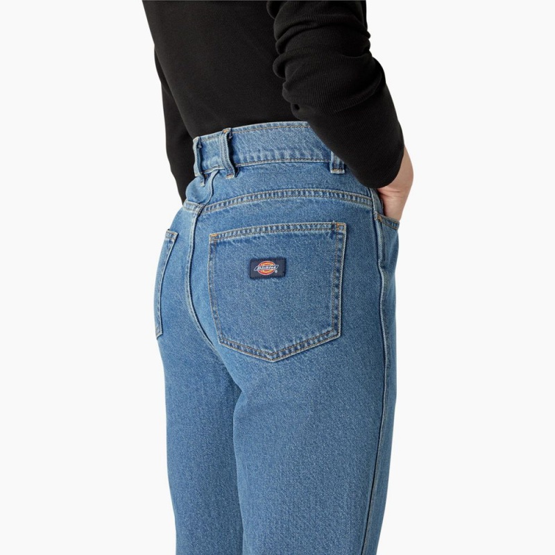 Blue Women's Dickies Houston Regular Fit Jeans | FZL087542