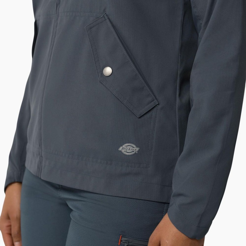 Blue Women's Dickies Performance Hooded Jacket | OVI930856