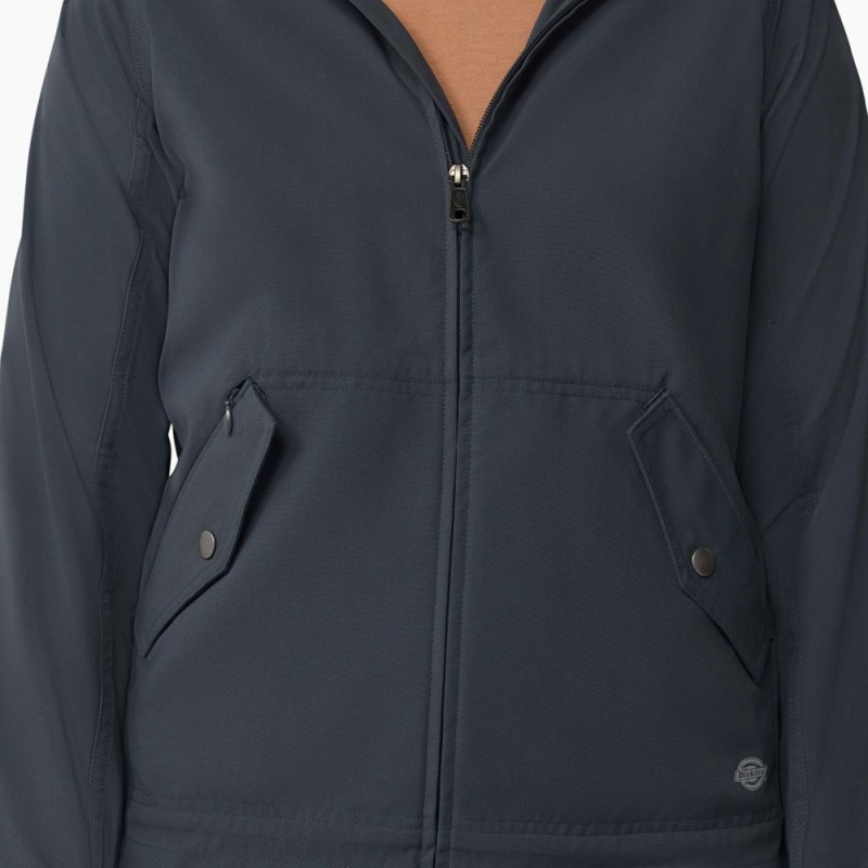 Blue Women's Dickies Performance Hooded Jacket | OVI930856