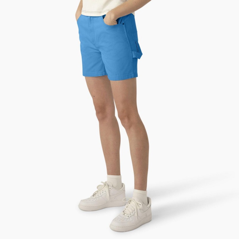 Blue Women's Dickies Regular Fit Duck Shorts | KOD087694