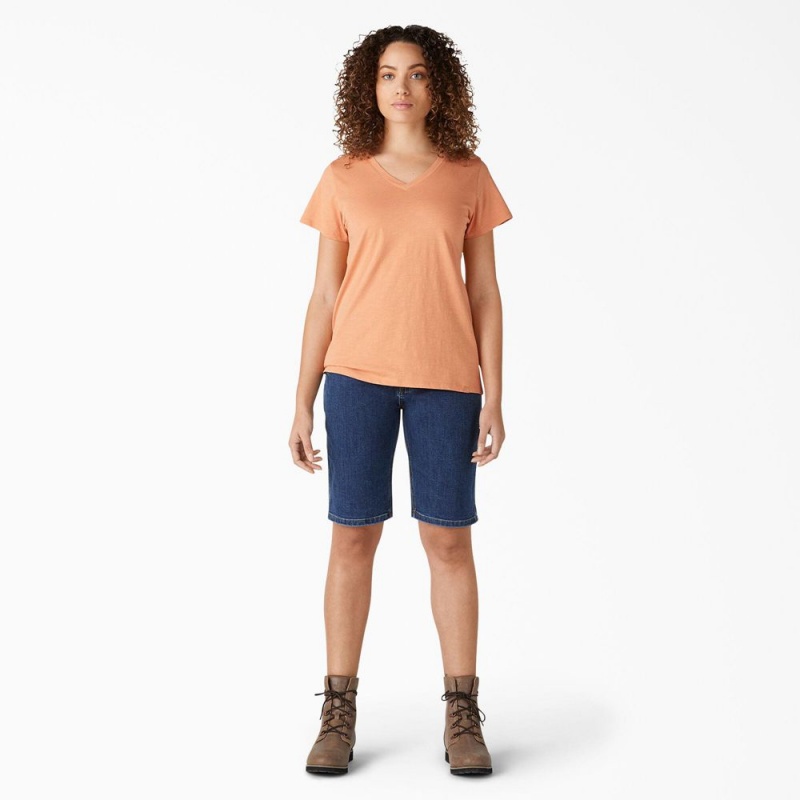 Blue Women's Dickies Relaxed Fit Carpenter Shorts | MWV675234