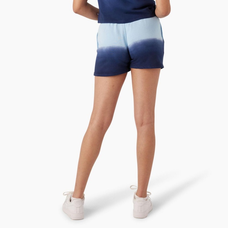 Blue Women's Dickies Relaxed Fit Ombre Knit Shorts | YRM941652