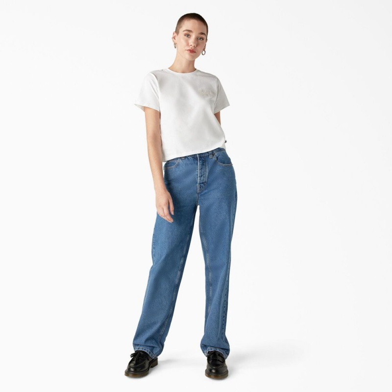 Blue Women's Dickies Thomasville Relaxed Fit Jeans | WYJ083271